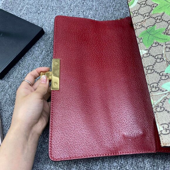 100% Authentic GUCCI Padlock Multicolor Tian Print GG Canvas Shoulder Bag - Picture 12 of 16